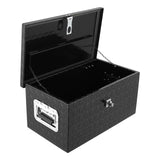 Garvee 20 Inch Truck Bed Tool Box: Heavy Duty Aluminum with Sliding Shelf, Diamond Plate Toolbox for Pick Up Truck RV Trailer, Storage with Side Handle, Lock and Keys - Black - Black
