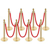 Garvee Stanchion Post with Velvet Rope, VIP Stanchion Queue Pole Barrier Posts, Red Carpet Stanchion Set, Gold 8-Pack
