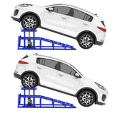Garvee 2PCS Hydraulic Car And Truck Service Ramps 5T Capacity Portable Adjustable Lift Height Blue - Blue