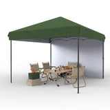 Garvee 10'x10' Pop-Up Canopy Tent - Portable Instant Gazebo with 1 Removable Sidewall, 4 Stakes & Ropes for Outdoor Events, Patio, Party, Camping, Green - Green