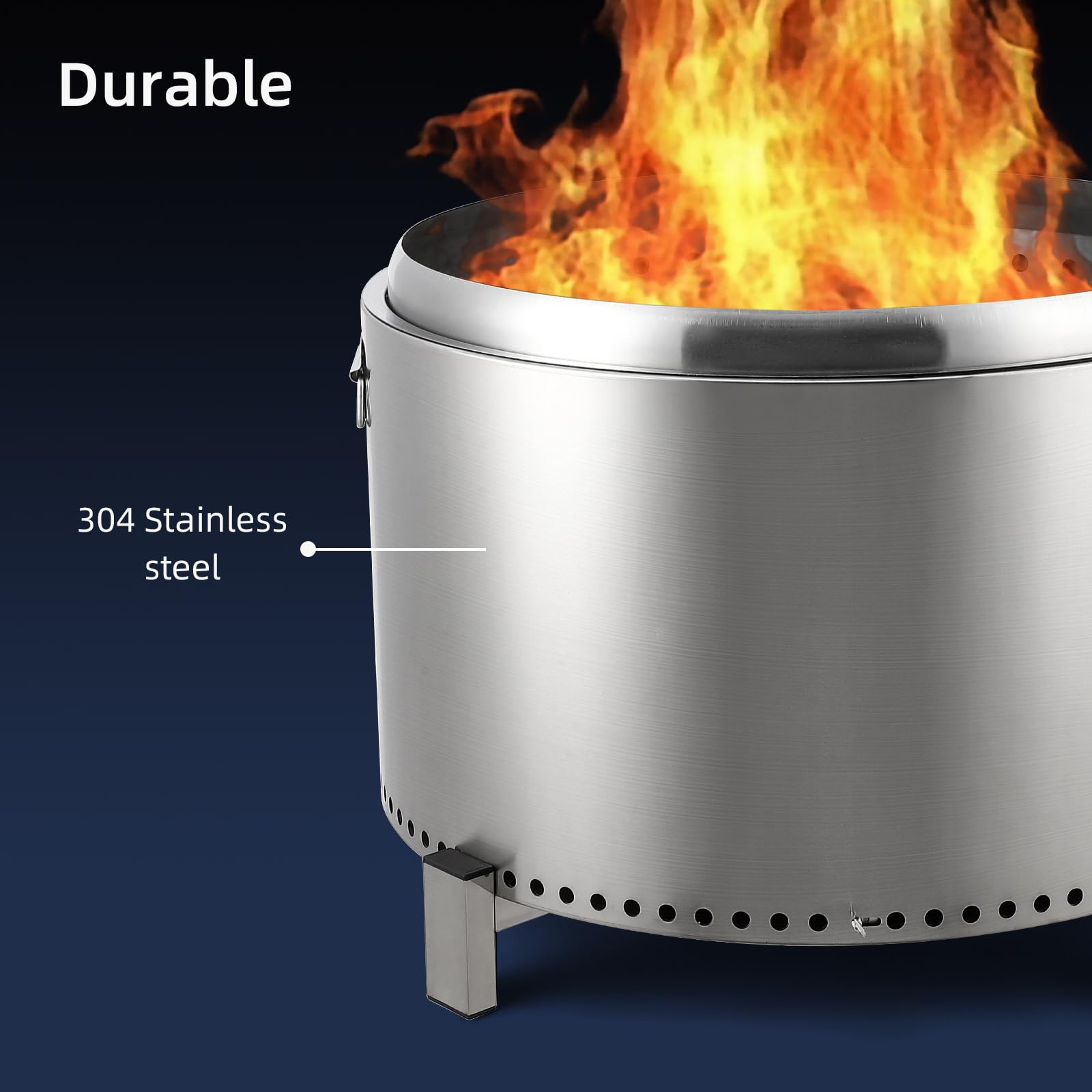 Durable 304 stainless steel fire pit with brushed look