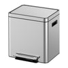 Garvee 30L/8 Gallon Dual Trash Can, Rectangular Waste Basket with Metal Lid & Step Foot Pedal, Double Compartment Classified Garbage Can, Stainless Steel Trash Can with Removable Inner Bucket