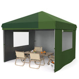 Garvee 10' X 10' Commercial Instant Pop-Up Canopy Tent, Heavy-Duty 210D Oxford Fabric with UV 50+ & Waterproof, 3 Removable Sidewalls for Farmers Markets, Outdoor Events, Sandbags Included, Green - Green