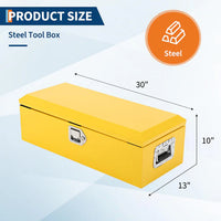 Garvee Heavy Duty Steel Truck Bed Tool Box – Waterproof Metal Storage Organizer with Lock, Side Handle, Durable Compact Toolbox for Pickup, RV, Trailer, Workshop – Powder-Coated Yellow, 30x13x9.6 Inches, 2026 Model