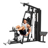 Garvee Multifunctional Home Gym Equipment 150LB Weight Stack Full Body Workout Machine with High/Low Pulley System Leg Press Butterfly Arms Black