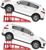 Garvee Low Profile Hydraulic Lift Ramps 2 Pack 11000 Lbs Adjustable Height 9.8"-16.21" Car And Truck Service Ramps Home Garage - Red