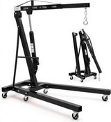 Garvee Cherry Picker Engine Hoist Folding Engine Crane 2 Ton 4400lb Heavy Duty Hydraulic Shop Crane Black - Black-No Lever