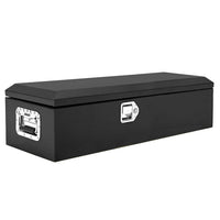 Boîte à outils en acier Garvee de 39 pouces pour plateau de camion - Conception en diamant avec poignées latérales et clés de verrouillage, rangement compact et durable pour pick-up, camping-cars et remorques, noire