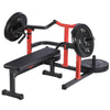 Garvee Chest Press Machine - 1050LBS Capacity Weight Bench with Adjustable Flat Bench and Independent Converging Arms for Upper Body Workouts (Red)