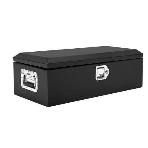 Garvee 30 Inch Steel Truck Bed Tool Box - Diamond Plate Design with Side Handles and Locking Keys, Compact and Durable Storage for Pickup Trucks, RVs, and Trailers, Black