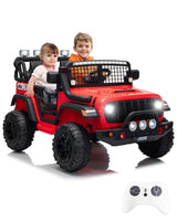 Garvee 24V Kids Ride On Car Two Seats Red 20" Width Battery Powered Electric Vehicle with Remote Control for Children 3+ Years - 24V-Red