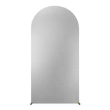 Garvee Wedding Arch Backdrop Cover Glitter Spandex Arch Covers for Wedding Birthday Party Baby Shower 6ft 6.6ft 7.2ft Gold Silver Fantasy Color - 7.2Ft Silver