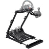 Garvee Foldable Sim Racing Stand Adjustable Height & Angle Sturdy Steel Frame Fits Logitech Fanatec Thrustmaster Black