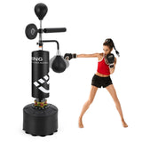 Garvee 5-in-1 Freestanding Punching Bag with Stand, Adjustable Height 63-90.5", Black, Heavy Boxing Bag for Adults & Kids
