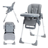 Garvee Baby High Chair Adjustable Infant Highchairs with Removable Tray Foldable Dark Grey
