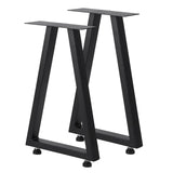 Garvee Metal Table Legs 22"x14.8" Heavy Duty Black Industrial Rustic Design for Dining Coffee Writing Garden Tables