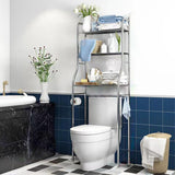 Garvee 3-Tier Over The Toilet Storage Shelf Stainless Steel Bathroom Organizer With Removable Towel Hooks & Paper Holder For Bathroom And Laundry Room - Stainless Steel 3 Layers