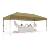 Garvee 10'x 20' Pop up Canopy Tent with 210 D Oxford Fabric, Portable Instant Commercial Canopy Including 12 Stakes 6 Sandbags for Farmers' Market, Wedding Event, Outdoor Camping, Khaki - Khaki