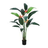 Garvee Artificial Bird of Paradise Plant 7FT Fake Palm Tree for Indoor Outdoor Modern Decor Faux Plants for Home Office Perfect Housewarming Gift with 17 Trunks Faux Leaves and 3 Faux Flowers - 7 Ft with 17 Leaves