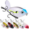 Garvee 5pcs Topwater Fishing Lures with BKK Hooks, 8cm/11.5g Plopper Lures for Salt and Freshwater, Floating Rotating Tail, Lifelike Bass Lures