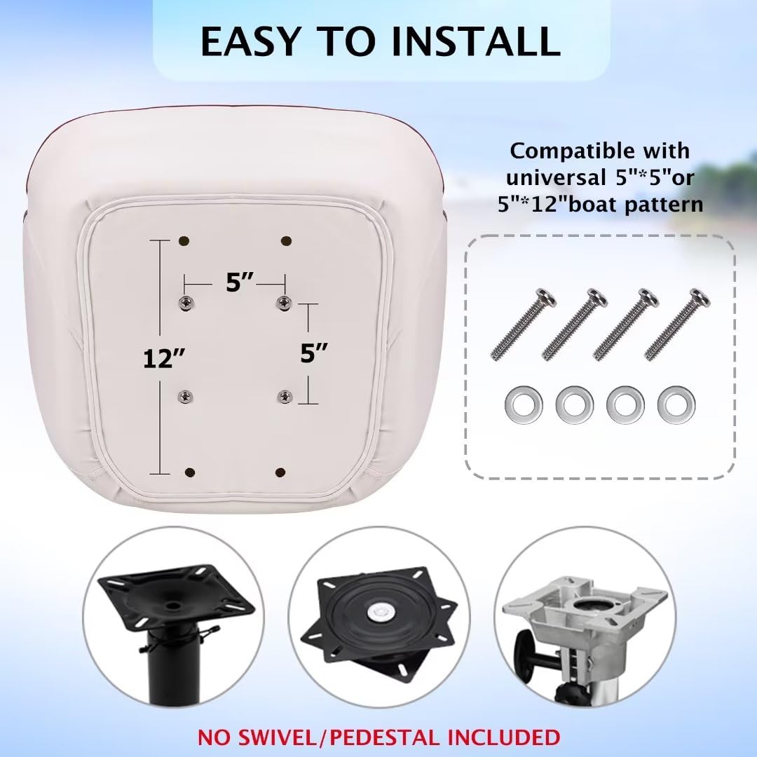 white and red captain boat seat mounting pattern and included hardware
