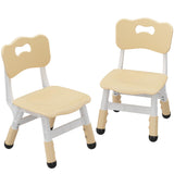 Garvee Kids Chair, 3 Level Height Adjustable Kid Chair, Plastic Toddler Chairs for Children Boys Girls Age 2-6, Suitable for Home Family Classroom Nursery Indoor Use (2 Pack, Natural) - Natural