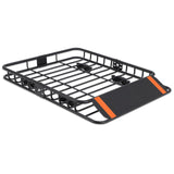Garvee 46''x36''x5'' Roof Rack Basket, Cargo Carrier with Extension Black Car Top Luggage Holder, 200LBS Heavy Duty, Carrier Basket for SUV, Truck or RV Camping Storage Steel Construction - Rack