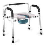 Garvee Elevated Toilet Seat for Seniors & Disabled with Armrests, Adjustable Height, Aluminum Frame, Non-Slip Backrest, Paper Holder, Bathroom Safety