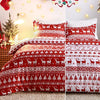 Garvee Christmas Duvet Cover Queen, Soft Microfiber Red Duvet Covers, Reversible Printed Comforter Cover Set Christmas Holiday Decorative Bedding (Christmas Reindeer and Tree, Queen)