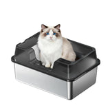 Garvee Stainless Steel Cat Litter Box Extra Large High Sided Non-Stick Odor Resistant Metal Pan for Multiple Cats Big Cats Rabbits - Black27