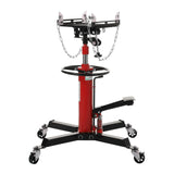Garvee 2-Stage Hydraulic Telescoping Transmission Jack 1322 LBS Capacity, 33.8"-72.8" Lift Height, Red, Heavy Duty with Foot Pedal & 360° Swivel Wheels - Red