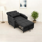 Garvee 4 In 1 Convertible Sleeper Chair Pull Out Bed Versatile Sleeper Sofa Chair Compact Convertible Small Spaces - Black