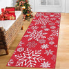 Garvee Christmas Runner Rug Christmas Snowflake Hallway Area Rug Xmas Holiday Decorative Bedroom Throw Rug Runner Machine Washable Floor Carpet for Kitchen Laundry Living Bathroom, 2x8 Feet