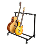 Garvee Multi Guitar Stand with Wheels, 7 Guitar Folding Stand Rack for Acoustic, Electric, Bass Guitars, Black
