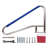 Garvee 250LBs Load Capacity Pool Handrail Stainless Steel Silver Railing Blue Grip Cover Inground Pools 55x32"