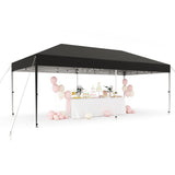 Garvee 10'x 20' Pop up Canopy Tent with 210 D Oxford Fabric, Portable Instant Commercial Canopy Including 12 Stakes 6 Sandbags for Farmers' Market, Wedding Event, Outdoor Camping, Black - Black