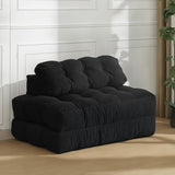 Garvee 3-in-1 Convertible Folding Sofa Bed With Pillow & Back Support For Living Room Bedroom, Portable, Adjustable, Space-Saving, Gray - Black