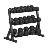 Garvee Hex Dumbbell Sets with Rack 450LB Rubber Coated Hex Dumbbells for Muscle Toning Strength Building Black