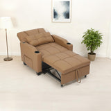 Garvee 4 In 1 Convertible Sleeper Chair Pull Out Bed, Versatile Sleeper Sofa Chair, Compact Size for Small Spaces, Comfortable Support, Neutral Color - Brown