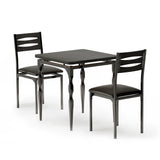 Garvee Dining Table Set for 2 with Spiral Metal Legs, Small Kitchen and Dining Room, Black - Black