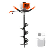 Garvee Post Hole Digger 43cc Gas Powered Earth Auger with 8 Inch Drill Bit for Farmland Garden Planting 31.5" Depth EPA Certified - Orange