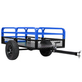 Garvee 1500 lbs Heavy Duty Steel Dump Cart with Removable Sides for ATV UTV Lawn Mowers Tractors, 15 Cubic Feet, Blue - Blue
