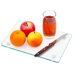 Garvee Tempered Glass Cutting Board with Non-Slip Rubber Feet for Countertop Use, 16x12In, Clear