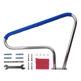 Garvee Pool Handrail 48"x36" Swimming Pool Stair Rail 304 Stainless Steel Rustproof 250LBS Load Capacity Pool Handrail for Inground Pool with Blue Grip Cover
