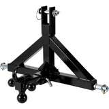 Garvee 3-Point Quick Hitch for Category 1 Tractors with 2" Trailer Receiver & Ball Hitch Combo, Heavy Duty Drawbar Attachment, Black Powder Coat
