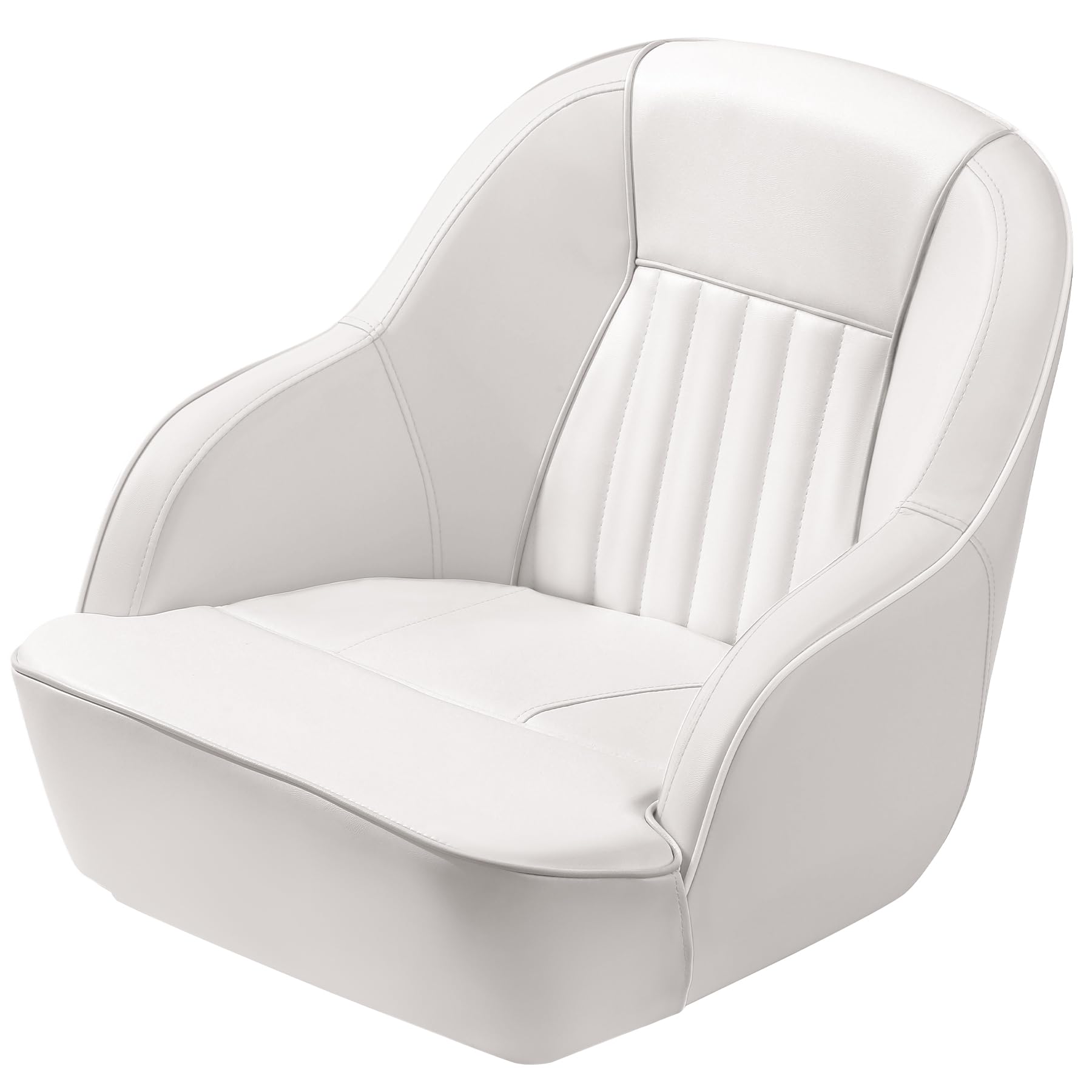 white pontoon captain boat seat with contoured high back