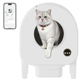 Garvee Automatic Cat Litter Box Self-Cleaning Multi-Cat Medium Size White - White
