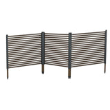 Garvee Outdoor Privacy Screen 3-Panel Metal Fence Rustproof Garden Barrier for Patio Backyard 106.3" x 47.24" Black - Brown