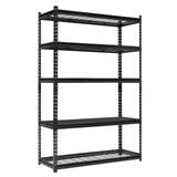 Garvee 47" Wide Storage Unit, 2200LBS Metal Freestanding Shelf, Black Storage Rack for Shop, Garage, Warehouse, Basement, Kitchen, Laundry Room - 47"w x 18"d x 71"h