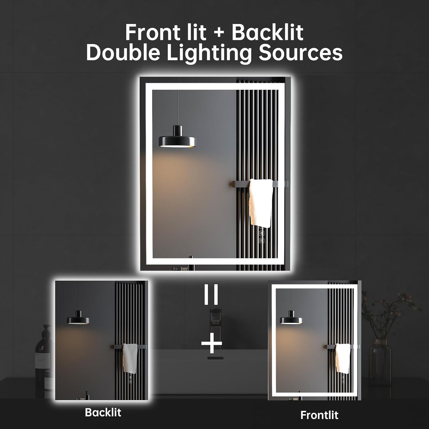 Dual front and backlight LED illumination